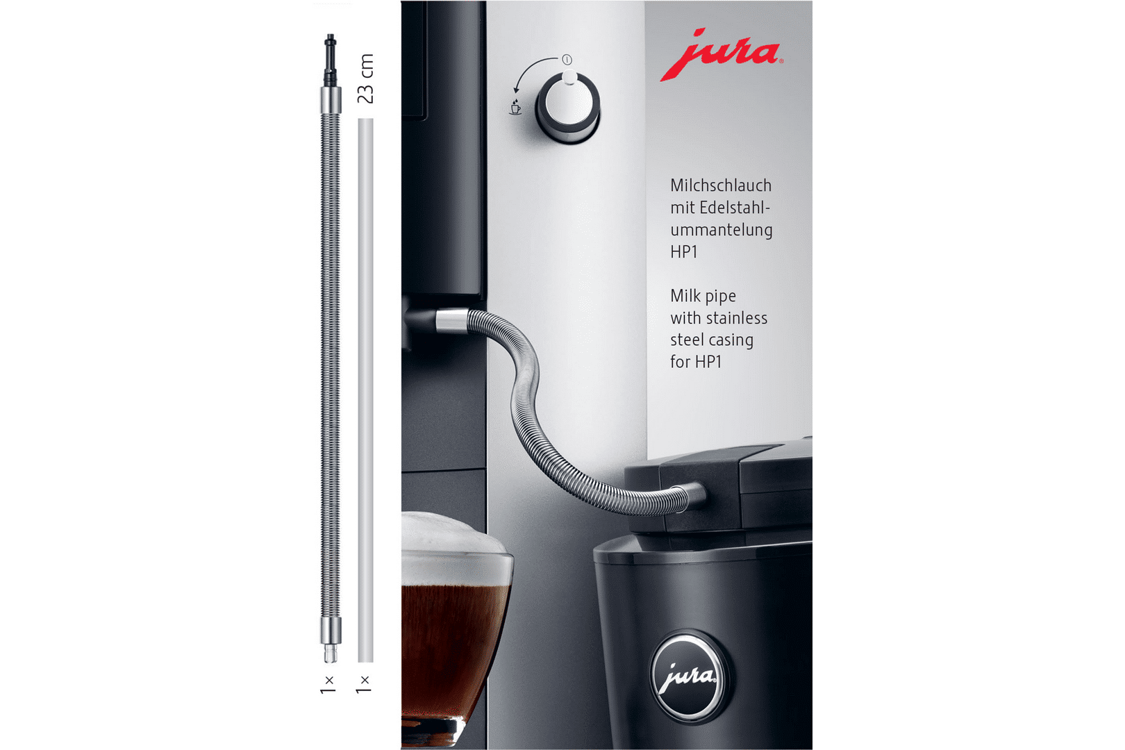 JURA tuyau de lait </br>à gaine inox HP1